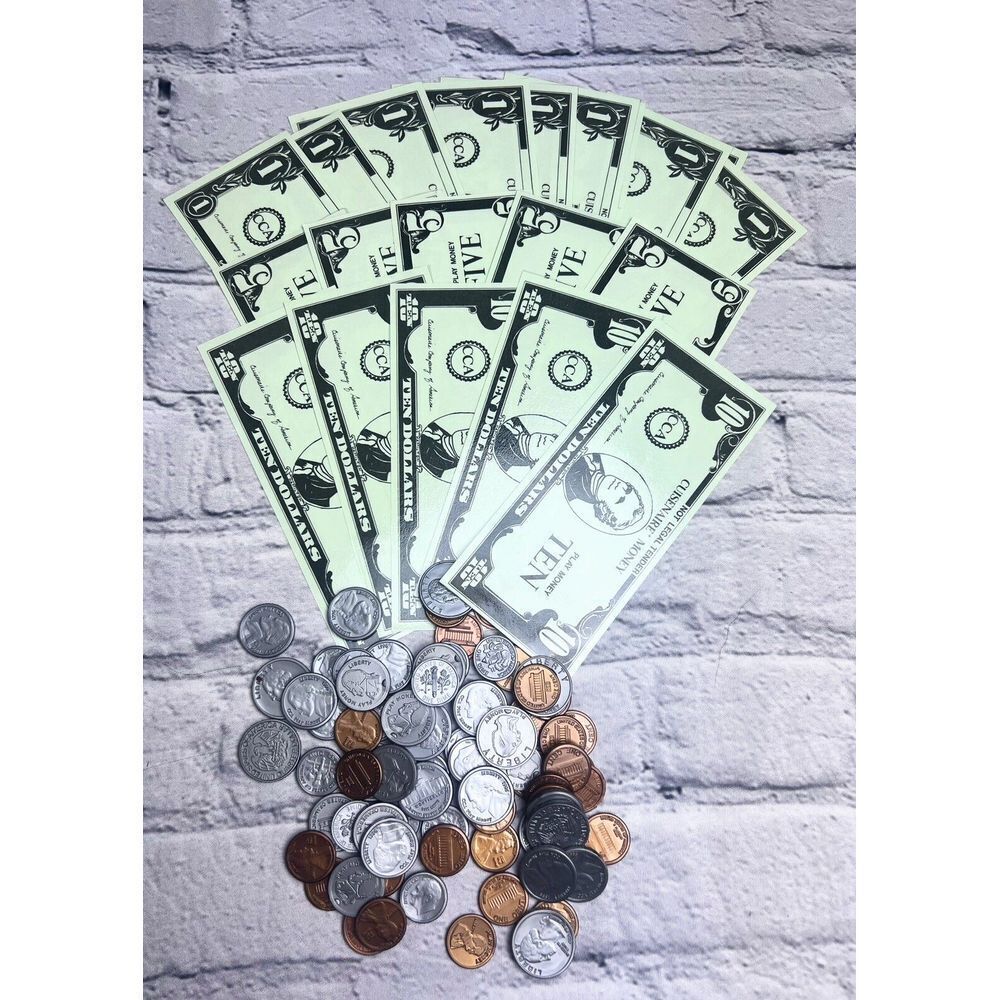 ETA Cuisenaire‎ Pretend Play Money or for Education Bills and Coins Math Skills